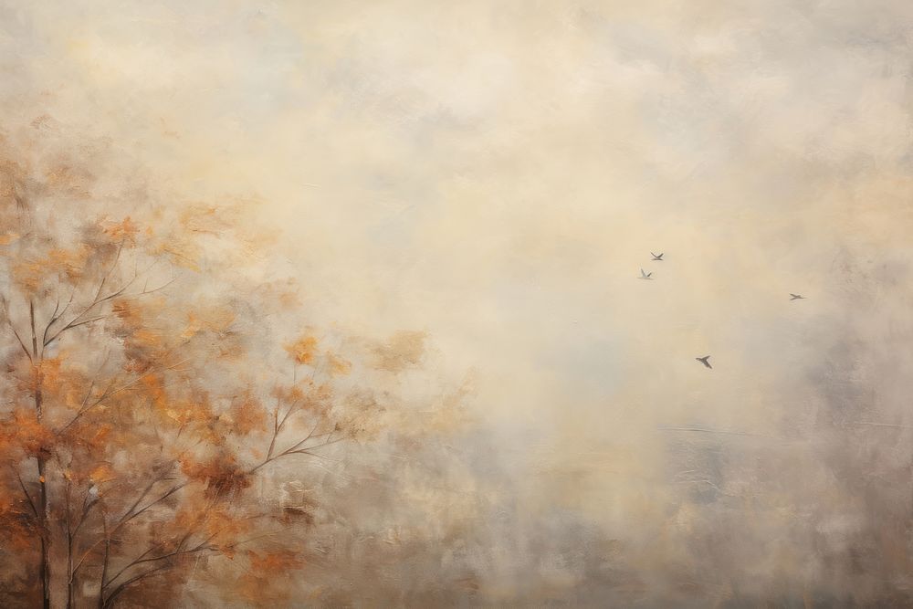 Autumn landscape background painting bird backgrounds.