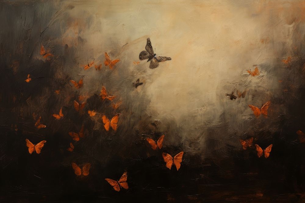 Butterflies background painting animal flying.