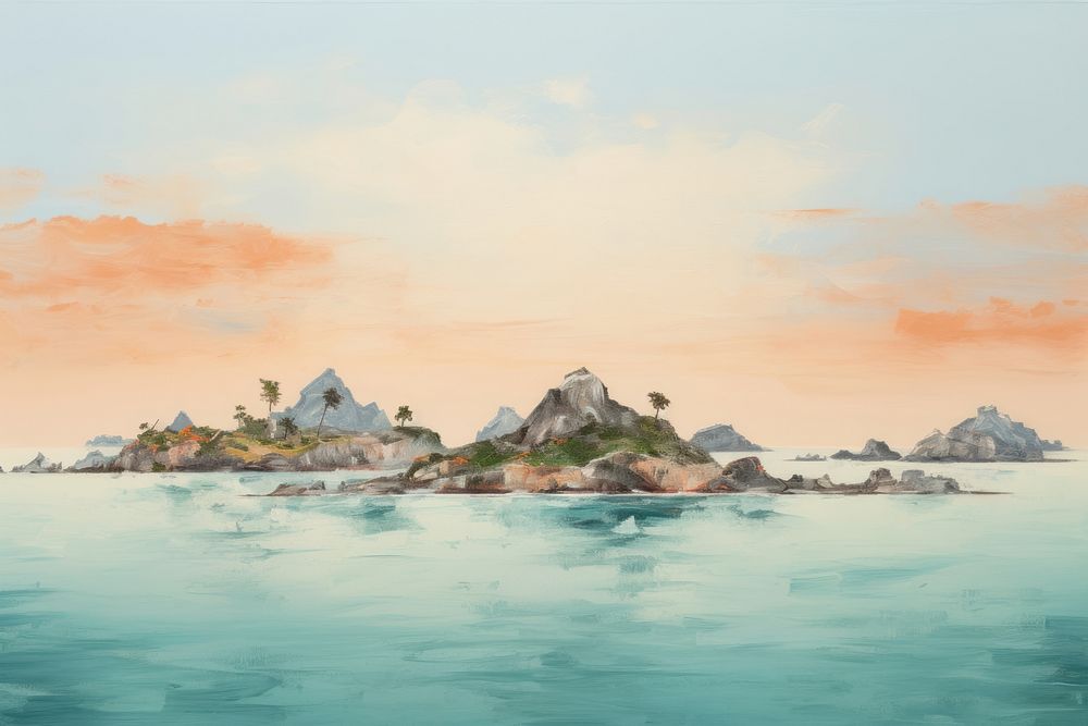 Islands background landscape outdoors painting.