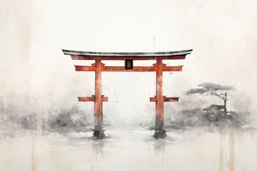 Japanese torii background gate spirituality architecture.