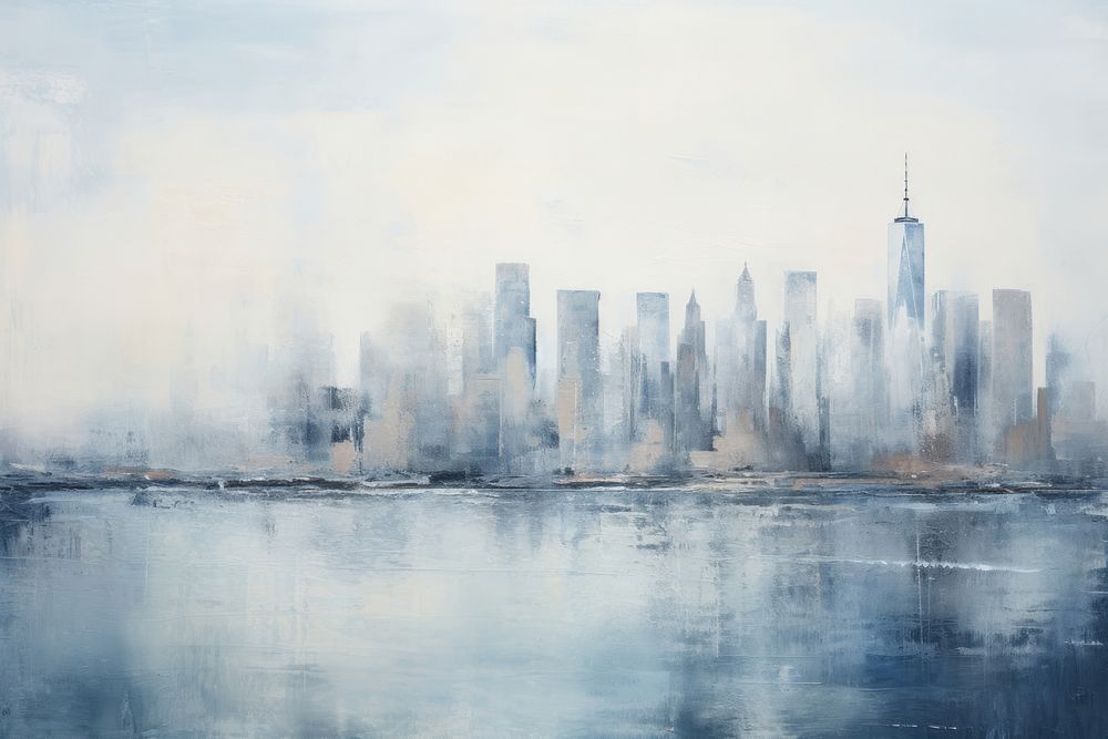 New york background painting architecture landscape.