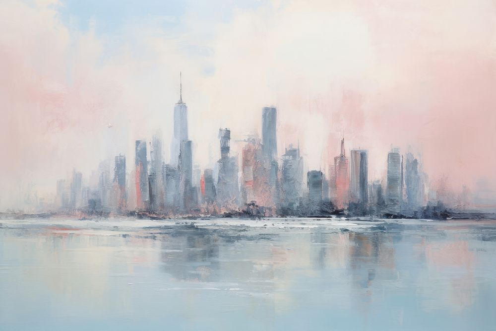 New york background painting architecture landscape.