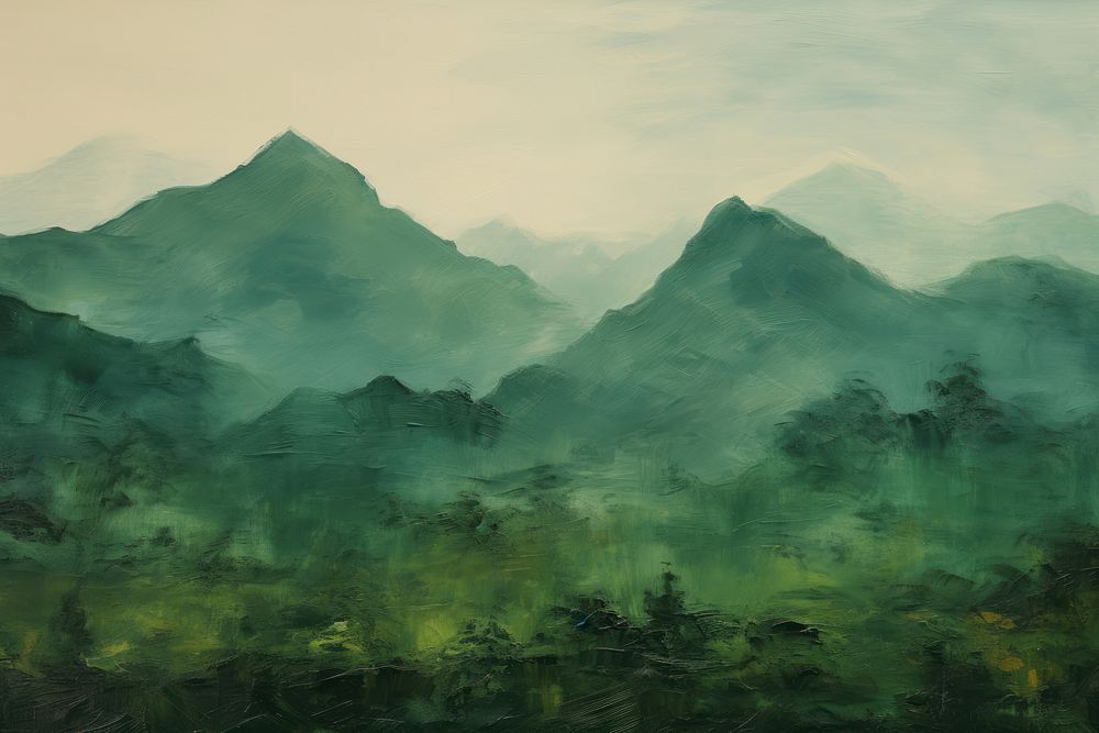 Rainforest mountain background painting landscape nature.