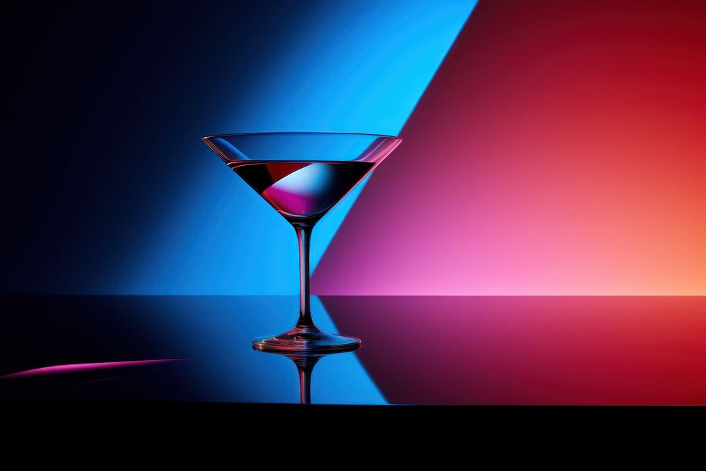 Martini cocktail drink glass light.
