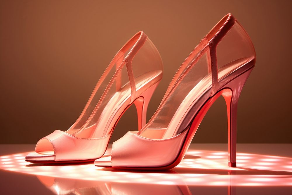 Photo of pair of high heel footwear fashion shoe.