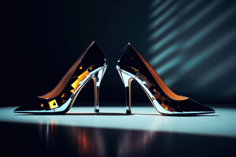 Photo of pair of highheel footwear fashion shoe.
