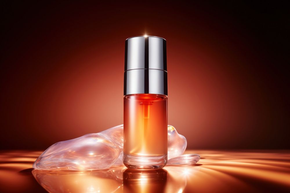 Skincare bottle packaging cosmetics perfume studio shot.