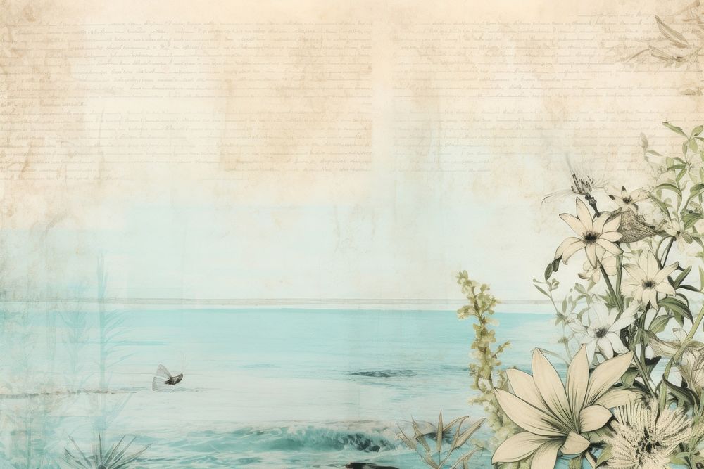 Ephemera style of pale sea and summer border asteraceae painting graphics.