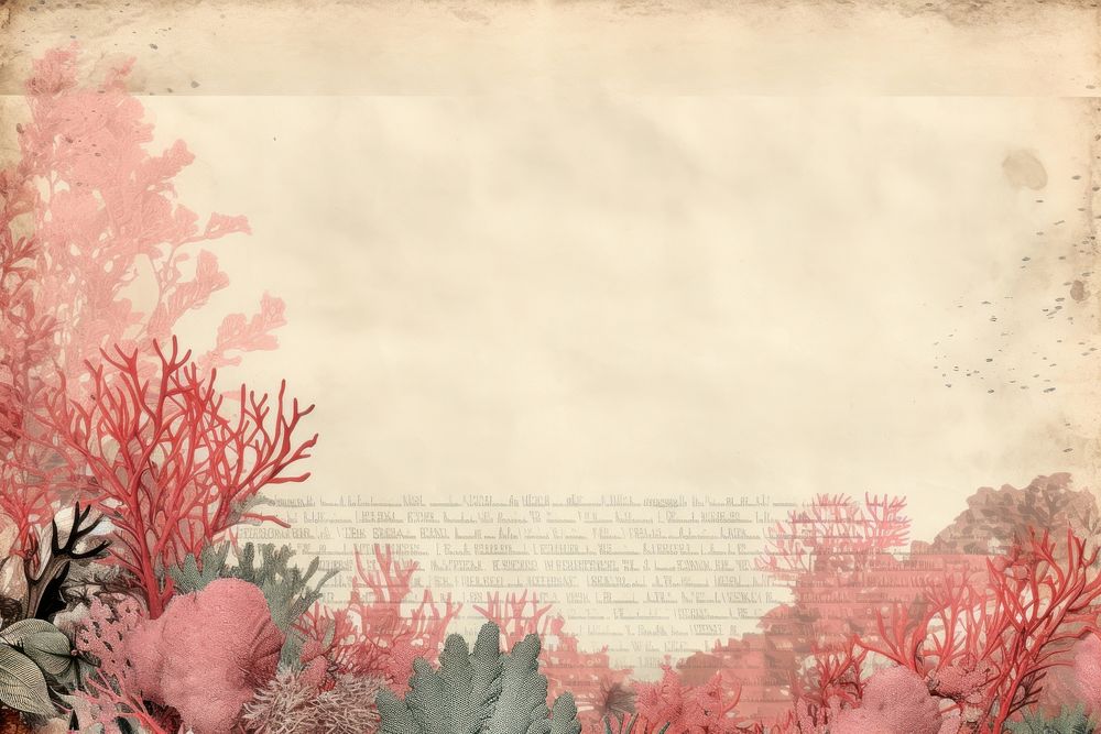 Ephemera style of the sea coral border painting graphics blossom.