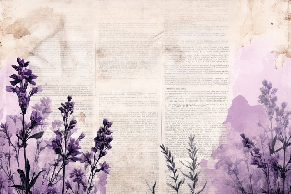 Ephemera style of lavender border herbs blossom herbal.