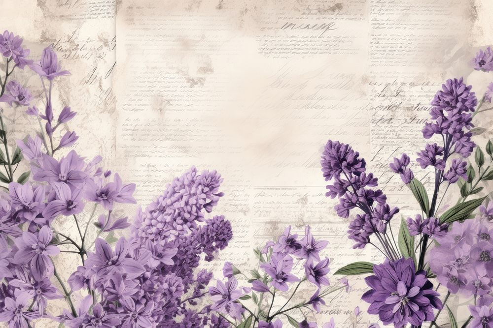 Ephemera style of lavender border geranium blossom purple.