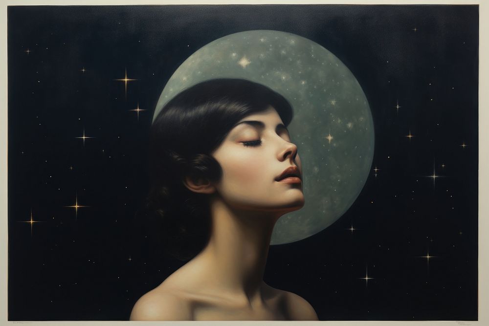 The star in the night sky painting astronomy portrait.