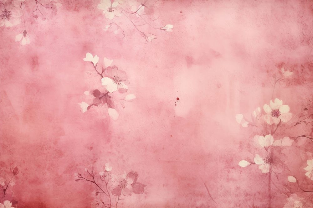 Pink with elegant vintage pattern on paper backgrounds blossom flower.