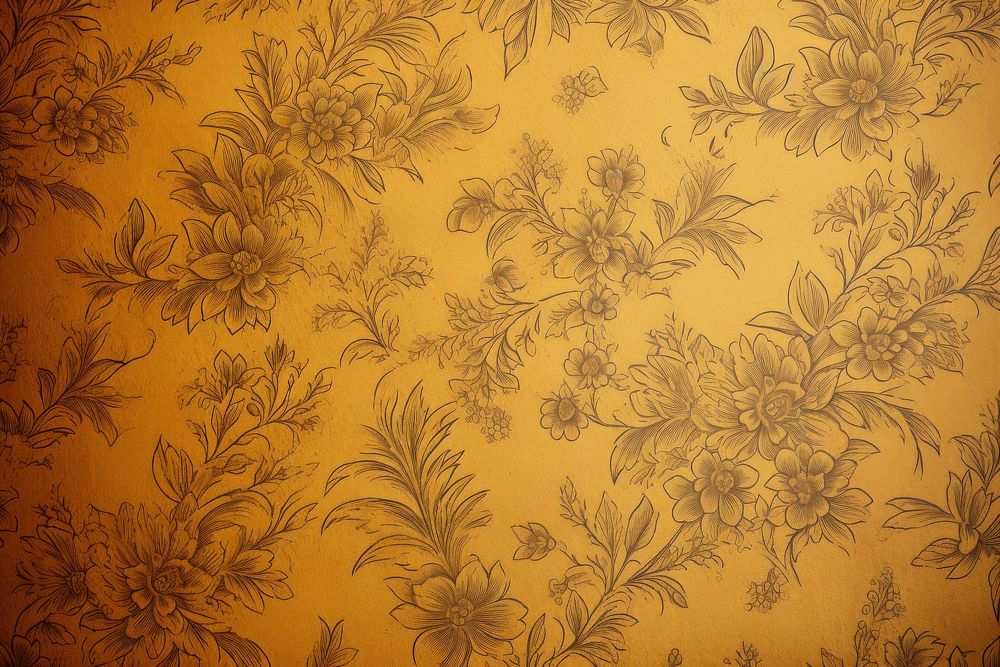 Vintage elegant pattern print dark yellow paper backgrounds art creativity.