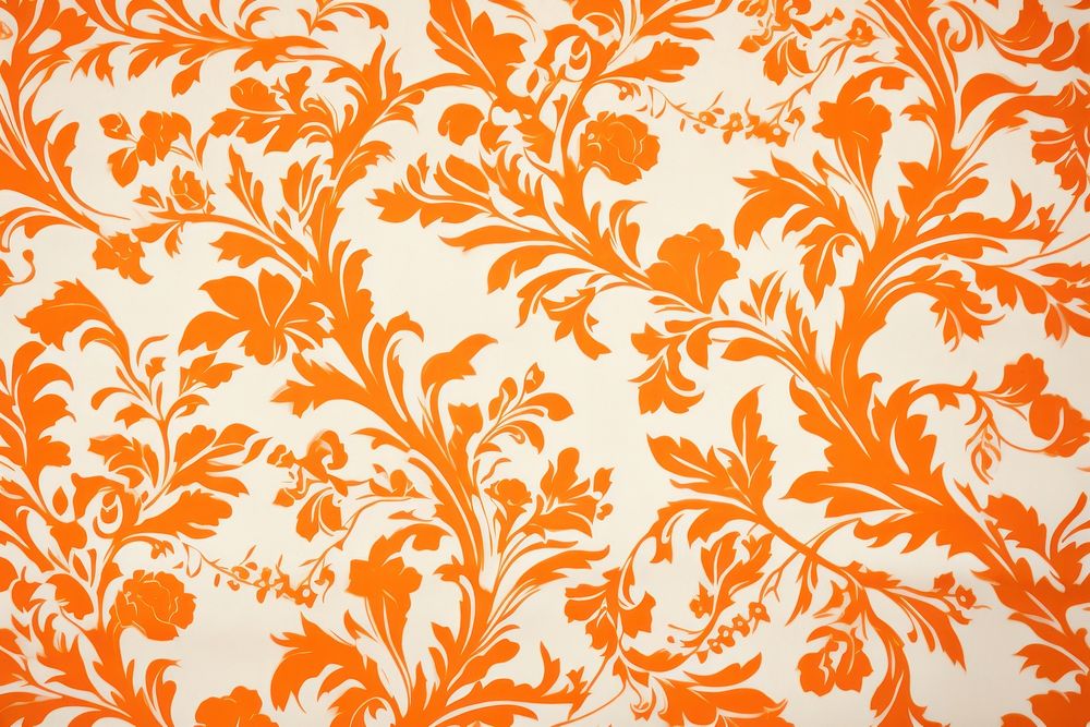 Vintage elegant pattern print orange paper backgrounds art creativity.