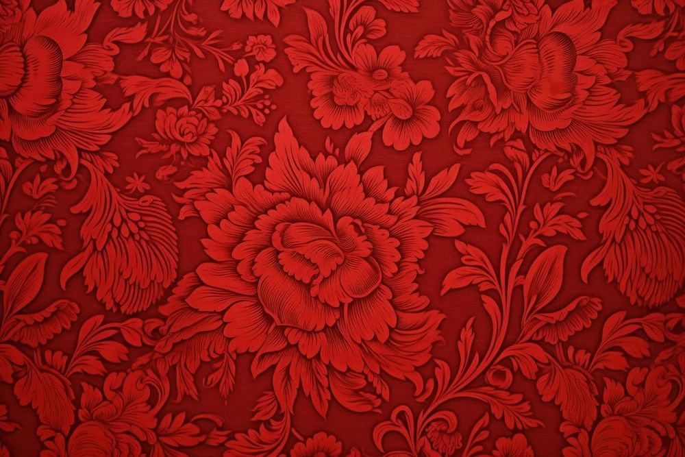 Vintage elegant pattern print red paper backgrounds repetition creativity.