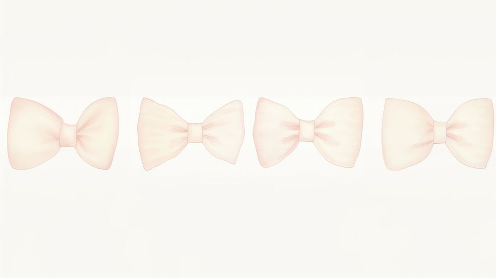 Bows as line watercolour illustration white background accessories accessory.