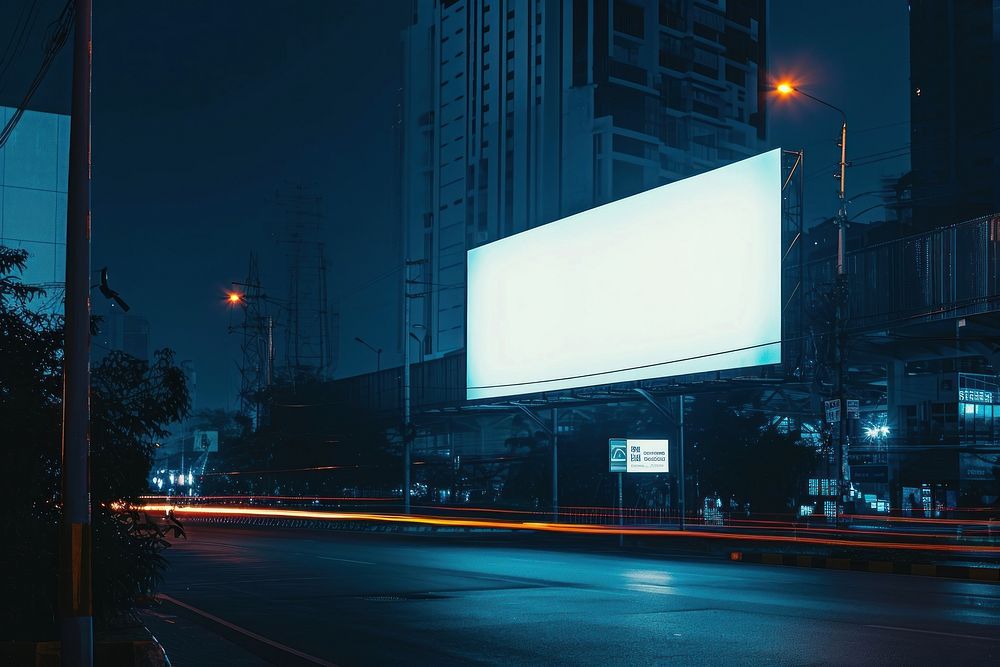 Empty scene of building billboard advertisement electronics.