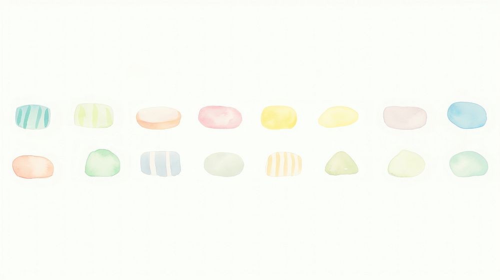 Colorful cute candies as line watercolour illustration backgrounds white background accessories.