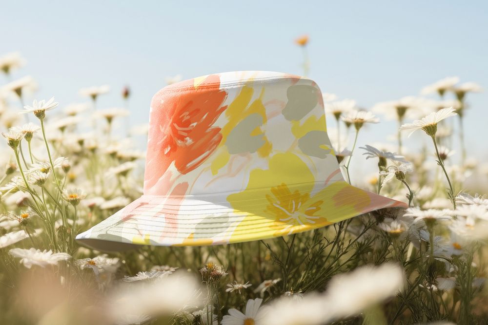 Bucket hat in flower field