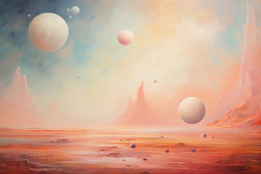 Oil painting of space backgrounds nature moon.