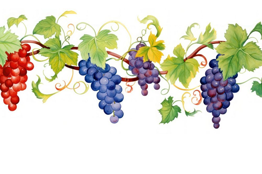 Vine boarder grapes fruit plant.