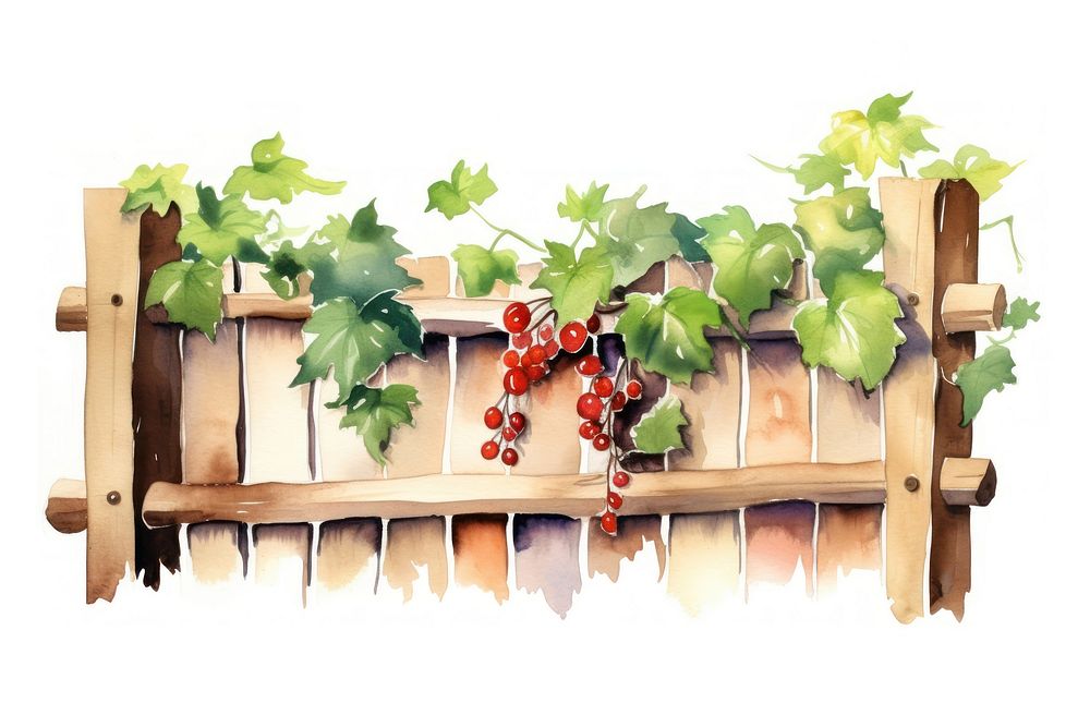 Vine with fence boarder outdoors grapes plant.