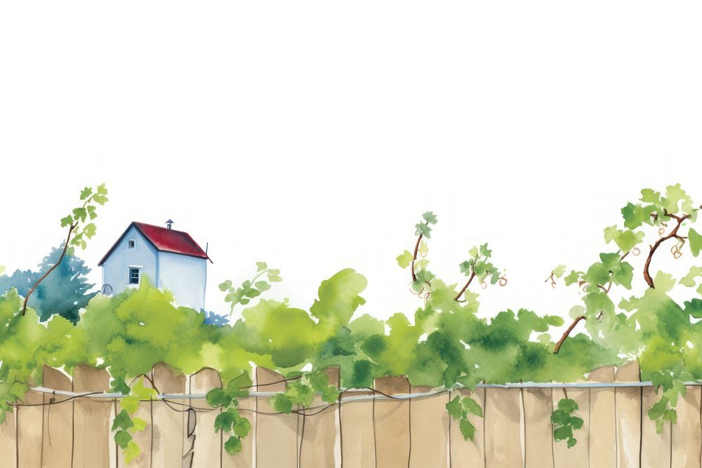 Vine with house fence boarder architecture building outdoors.
