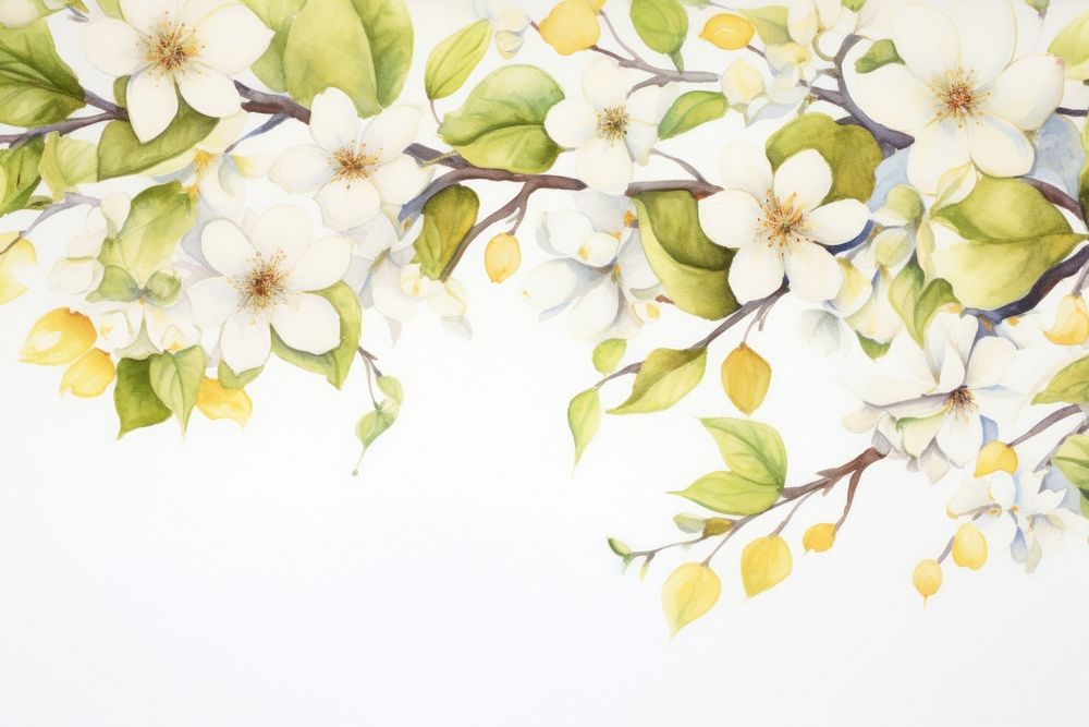White flower boarder backgrounds blossom pattern.