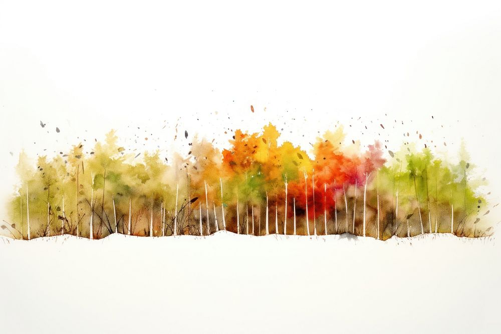 Autumn forest boarder outdoors painting nature.
