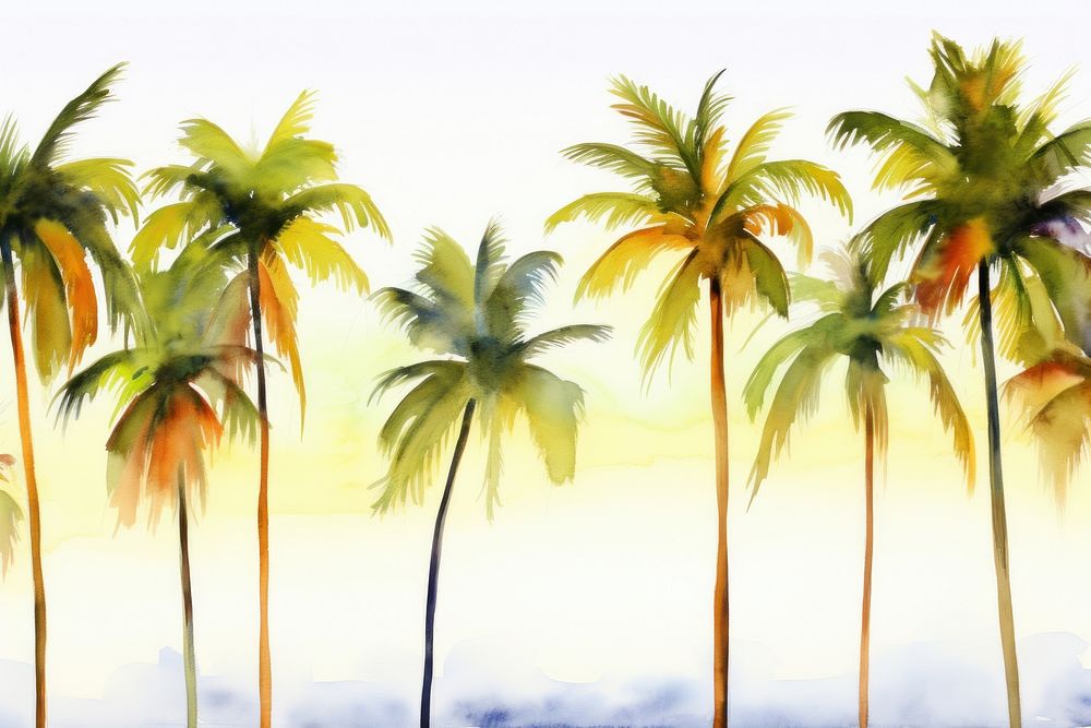 Coconut trees boarder backgrounds outdoors nature.
