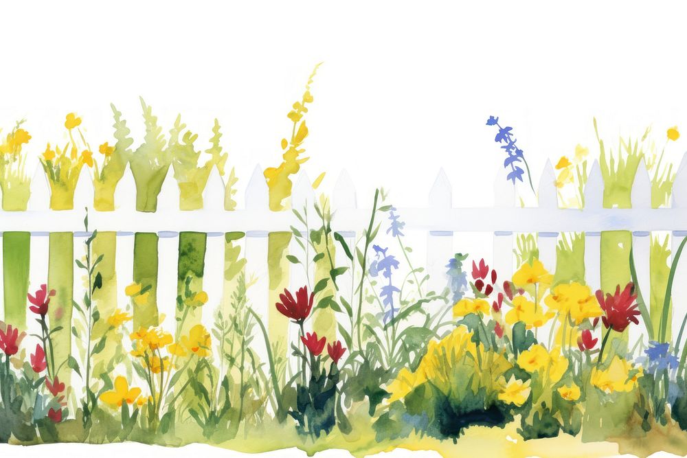 Fence with nature view boarder outdoors flower plant.