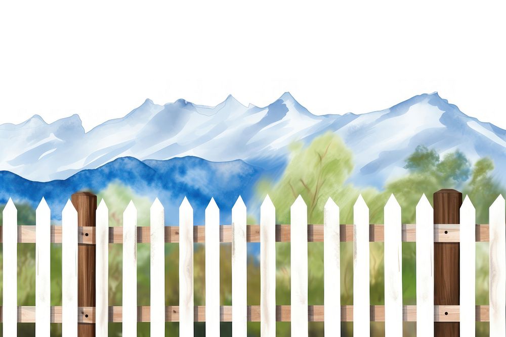 Fence with mountain view boarder outdoors nature protection.