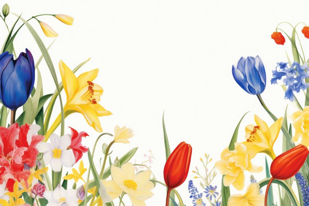 Flower in spring boarder backgrounds daffodil pattern.