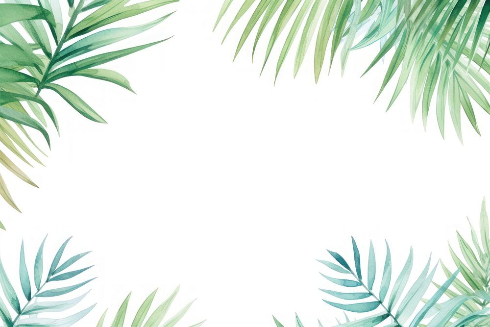 Palm leaves boarder backgrounds nature plant.