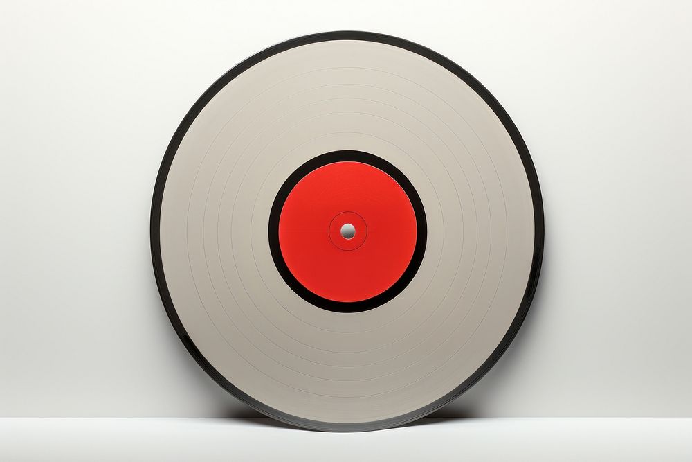 Vinyl record  red technology turntable.