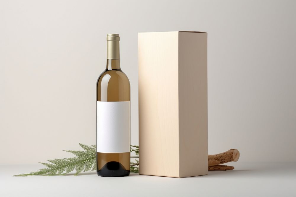 Wooden wine box packaging  bottle drink refreshment.