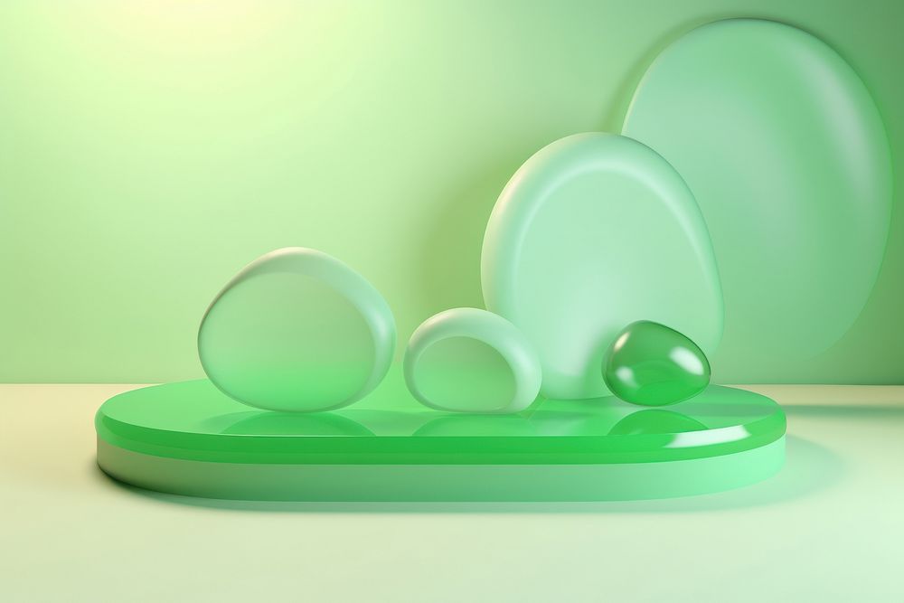 Fluid background green bubble shape.