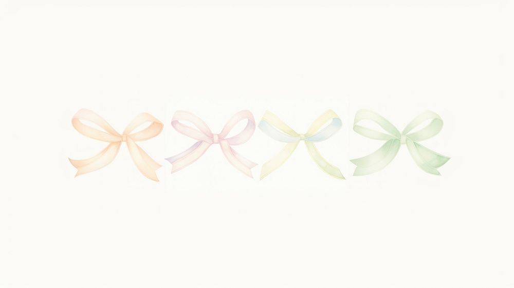 Ribbons as line watercolour illustration pattern white background accessories.