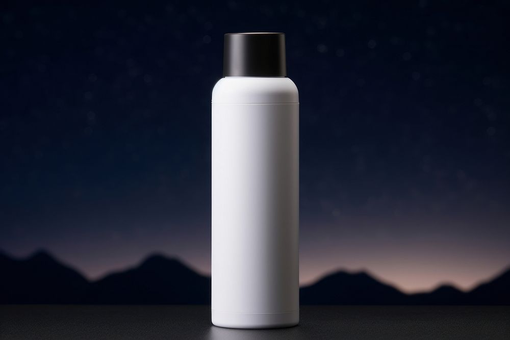 Simple cosmetic packaging  cylinder bottle night.