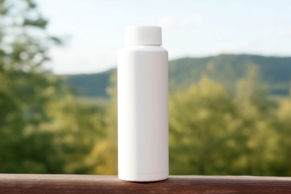 Skincare bottle packaging  cylinder nature refreshment.