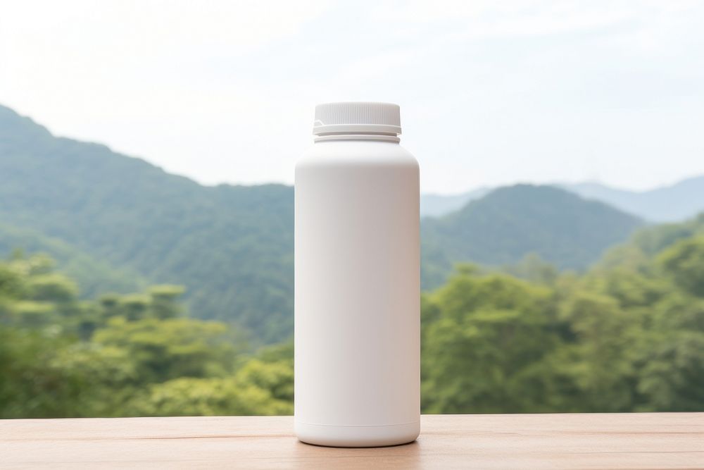 Water bottle packaging  nature milk jar.