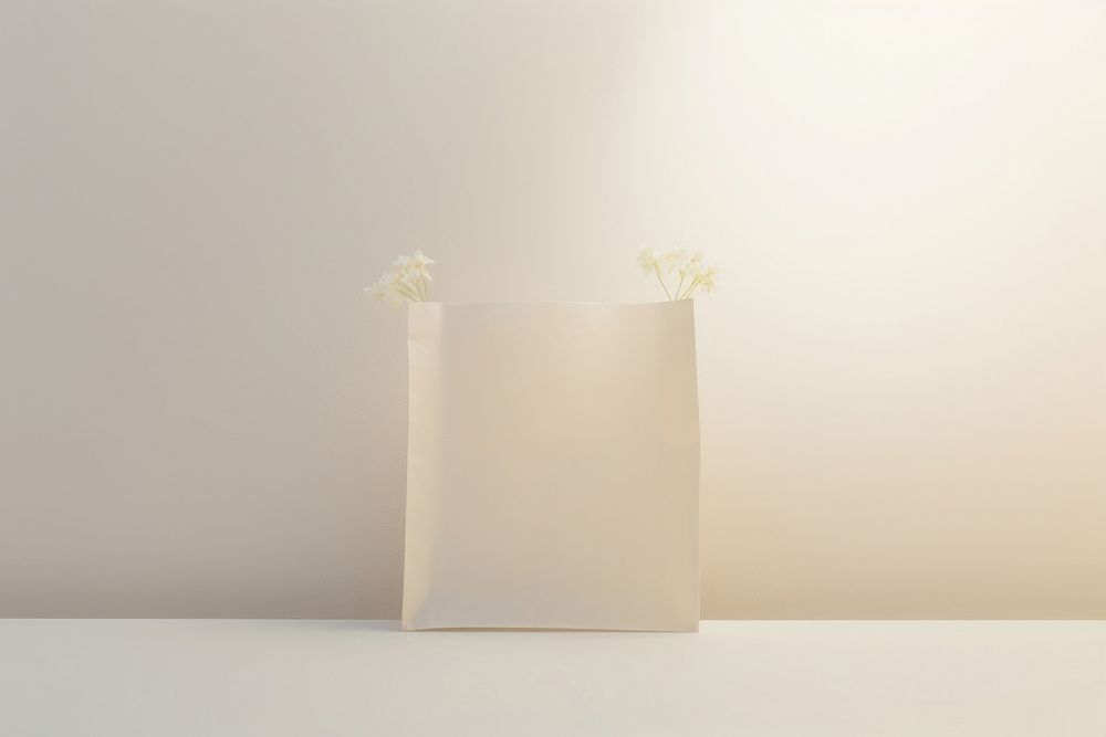 Bag packaging  flower plant white.