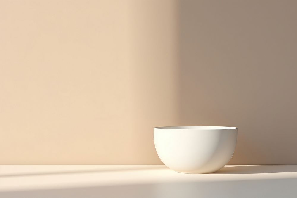 Simple white bowl  cup studio shot simplicity.