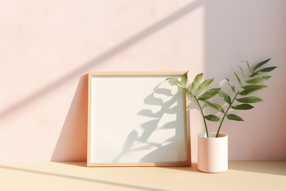 Simple frame  plant leaf decoration.
