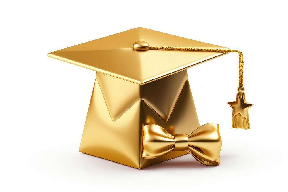 Graduation graduation gold white background.