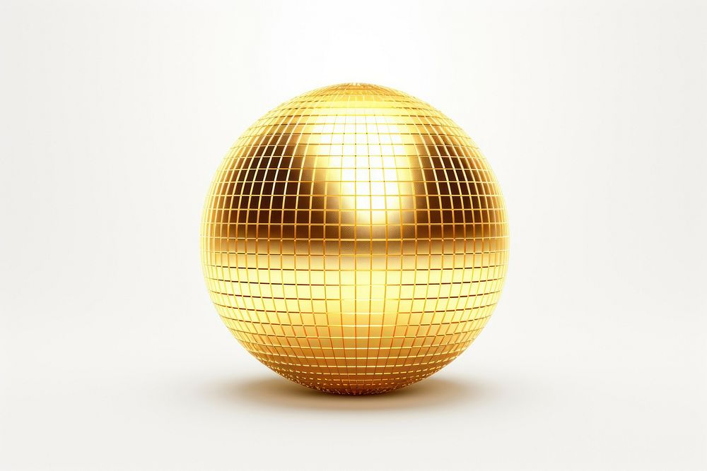 Disco ball lighting sphere gold.