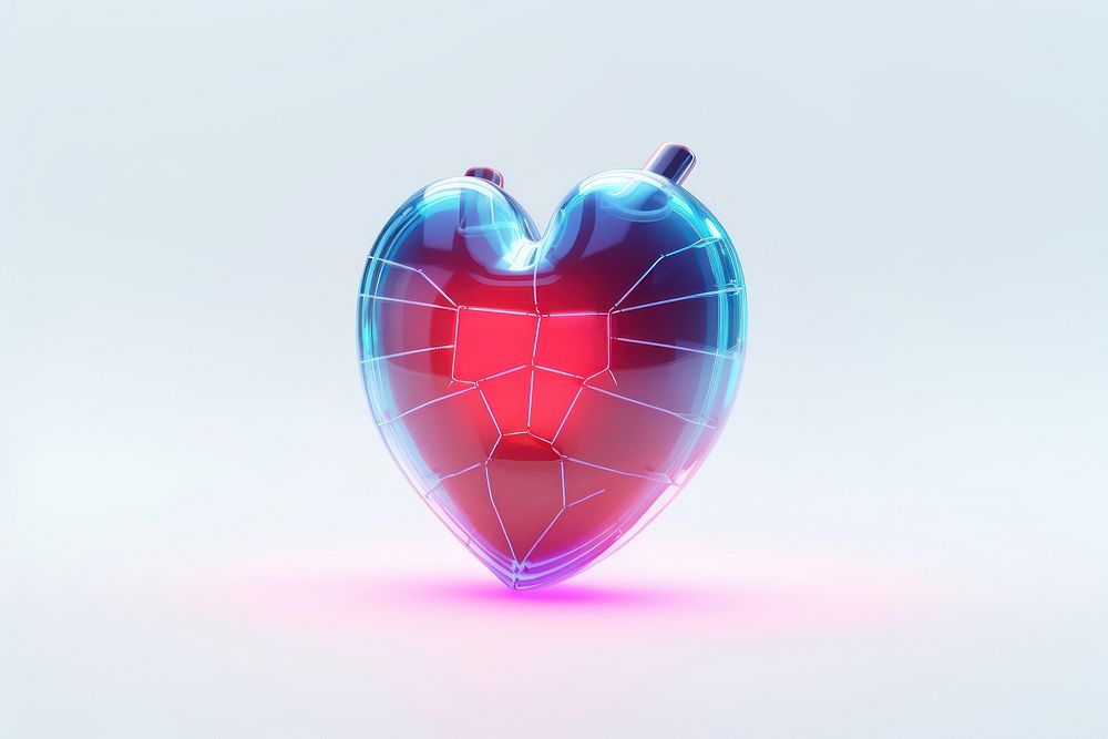 Heart with pulse symbol futuristic technology diagram.