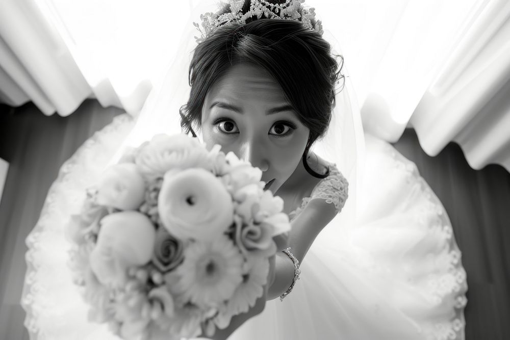 East Asian Teen Wedding wedding flower bride.