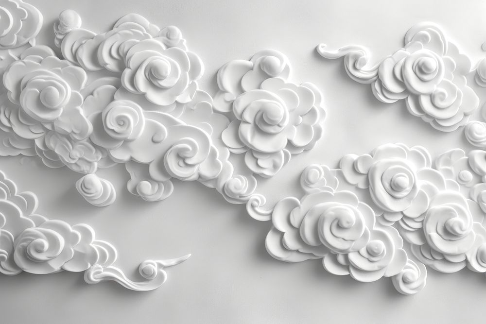 Bas-relief chinese cloud frame sculpture texture white backgrounds creativity.